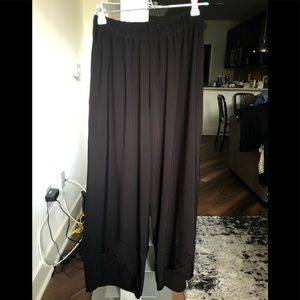 Matte Jersey Wide leg crop pants